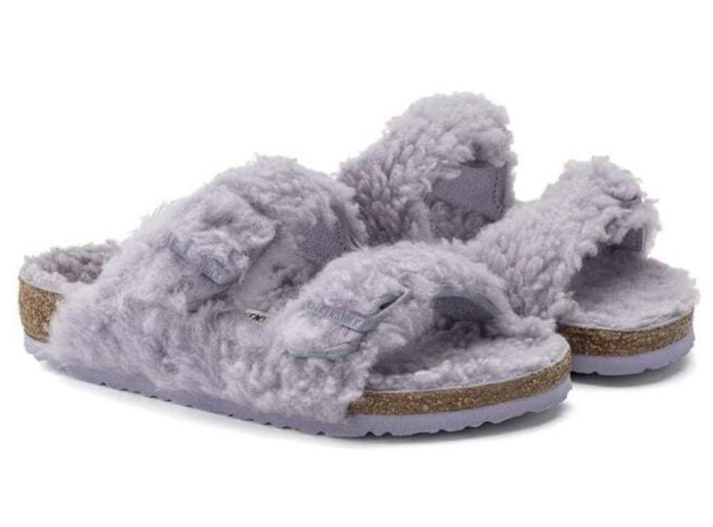 Birkenstock Arizona Big Buckle Teddy Rivet Purple Fog Slides EU34 US Kids 3/3.5
